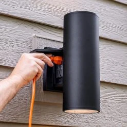 Home Decorators Collection TURRILL Black Matte Outdoor Wall Cylinder Light Up Down -Flora Home Decorators Soldes black matte home decorators collection outdoor sconces 80706 c3 1000