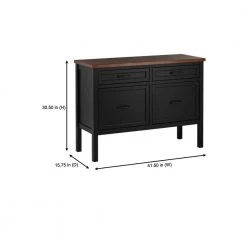 Home Decorators Collection Appleton 4 Drawer Black and Walnut Wood Lateral File Console (41.5 in. W x 30.5 in. H) -Flora Home Decorators Soldes black walnut home decorators collection file cabinets sk19346e2r2 b e1 1000
