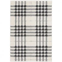 Home Decorators Collection Shag Black and White 5 ft. x 7 ft. Menswear Polypropylene Area Rug