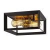 Home Decorators Collection Walden Forge 2-Light Black Frame Flush Mount Ceiling Light with Antique Brass Sockets -Flora Home Decorators Soldes black with antique brass home decorators collection flush mount lights hd 1550 i 64 1000