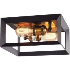 Home Decorators Collection Walden Forge 2-Light Black Frame Flush Mount Ceiling Light with Antique Brass Sockets 21 Home Decorators Collection Walden Forge 2-Light Black Frame Flush Mount Ceiling Light with Antique Brass Sockets -Flora Home Decorators Soldes black with antique brass home decorators collection flush mount lights hd 1550 i 76 1000