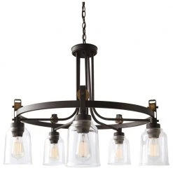 Home Decorators Collection Knollwood 30 in. 5-Light Blackened Bronze Industrial Round Chandelier with Brass Accents and Clear Glass Shades 16 Home Decorators Collection Knollwood 30 in. 5-Light Blackened Bronze Industrial Round Chandelier with Brass Accents and Clear Glass Shades -Flora Home Decorators Soldes blackened bronze home decorators collection chandeliers 7991hdcbbdi 44 1000