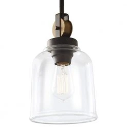 Home Decorators Collection Knollwood 7 in. 1-Light Blackened Bronze Industrial Mini Pendant Light with Vintage Brass Accents & Clear Glass Shade 13 Home Decorators Collection Knollwood 7 in. 1-Light Blackened Bronze Industrial Mini Pendant Light with Vintage Brass Accents & Clear Glass Shade -Flora Home Decorators Soldes blackened bronze home decorators collection pendant lights 7994hdcbbdi 1f 1000