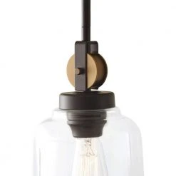 Home Decorators Collection Knollwood 7 in. 1-Light Blackened Bronze Industrial Mini Pendant Light with Vintage Brass Accents & Clear Glass Shade 15 Home Decorators Collection Knollwood 7 in. 1-Light Blackened Bronze Industrial Mini Pendant Light with Vintage Brass Accents & Clear Glass Shade -Flora Home Decorators Soldes blackened bronze home decorators collection pendant lights 7994hdcbbdi fa 1000