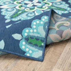 Home Decorators Collection Bayview Blue/Aqua 5 ft 3 in x 7 ft 6 in Outdoor Area Rug -Flora Home Decorators Soldes blue aqua home decorators collection outdoor rugs 9526220310 c3 1000