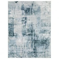 Home Decorators Collection Harmony Machine Washable Blue 7 ft. 6 in. x 10 ft. Abstract Polyester Indoor Area Rug