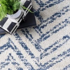 Home Decorators Collection Rosanne Geometric Herringbone Blue 8 ft. x 10 ft. Area Rug -Flora Home Decorators Soldes blue home decorators collection area rugs rzbd94a 8010 4f 1000