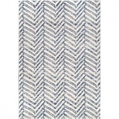 Home Decorators Collection Rosanne Geometric Herringbone Blue 8 ft. x 10 ft. Area Rug
