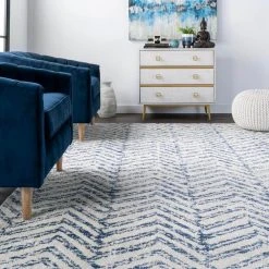 Home Decorators Collection Rosanne Geometric Herringbone Blue 8 ft. x 10 ft. Area Rug -Flora Home Decorators Soldes blue home decorators collection area rugs rzbd94a 8010 c3 1000