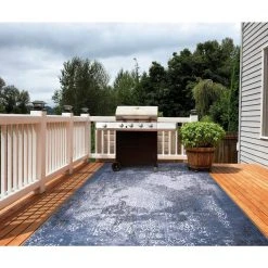 Home Decorators Collection Aurora Blue 8 ft. x 10 ft. Indoor/Outdoor Area Rug -Flora Home Decorators Soldes blue home decorators collection outdoor rugs 79337 4f 1000