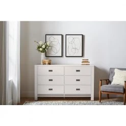 Home Decorators Collection Calden Bright White 6-Drawer Dresser (36 in. H x 60 in. W x 18 in. D) -Flora Home Decorators Soldes bright white home decorators collection dressers campaign dresse 40 1000