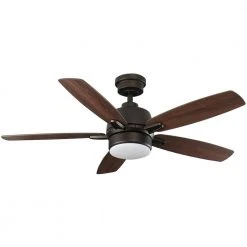 Home Decorators Collection Fawndale 46 in. Indoor Integrated LED Bronze Ceiling Fan with Light Kit, 5 Reversible Blades and Remote Control -Flora Home Decorators Soldes bronze home decorators collection ceiling fans with lights 52021 4f 1000