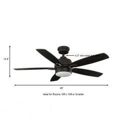 Home Decorators Collection Fawndale 46 in. Indoor Integrated LED Bronze Ceiling Fan with Light Kit, 5 Reversible Blades and Remote Control -Flora Home Decorators Soldes bronze home decorators collection ceiling fans with lights 52021 a0 1000