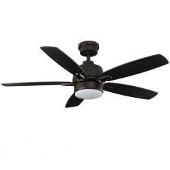 Home Decorators Collection Fawndale 46 in. Indoor Integrated LED Bronze Ceiling Fan with Light Kit, 5 Reversible Blades and Remote Control -Flora Home Decorators Soldes bronze home decorators collection ceiling fans with lights 52021 c3 1000