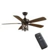 Home Decorators Collection Pine Meadows 52 in. Indoor/Outdoor LED Bronze Damp Rated Downrod Ceiling Fan with Dimmable Light Kit and Remote Control -Flora Home Decorators Soldes bronze home decorators collection ceiling fans with lights 52117 64 1000