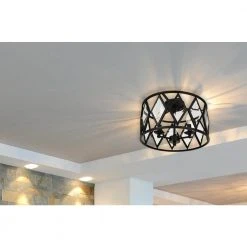 Home Decorators Collection Tessali 16 in. 3-Light Bronze Prismatic Glass Flush Mount Ceiling Light -Flora Home Decorators Soldes bronze home decorators collection flush mount lights 20364 001 1d 1000