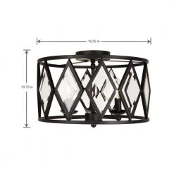 Home Decorators Collection Tessali 16 in. 3-Light Bronze Prismatic Glass Flush Mount Ceiling Light -Flora Home Decorators Soldes bronze home decorators collection flush mount lights 20364 001 40 1000