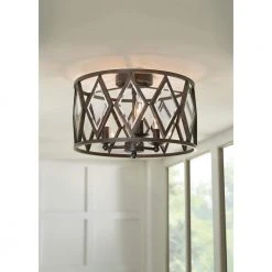 Home Decorators Collection Tessali 16 in. 3-Light Bronze Prismatic Glass Flush Mount Ceiling Light -Flora Home Decorators Soldes bronze home decorators collection flush mount lights 20364 001 e1 1000