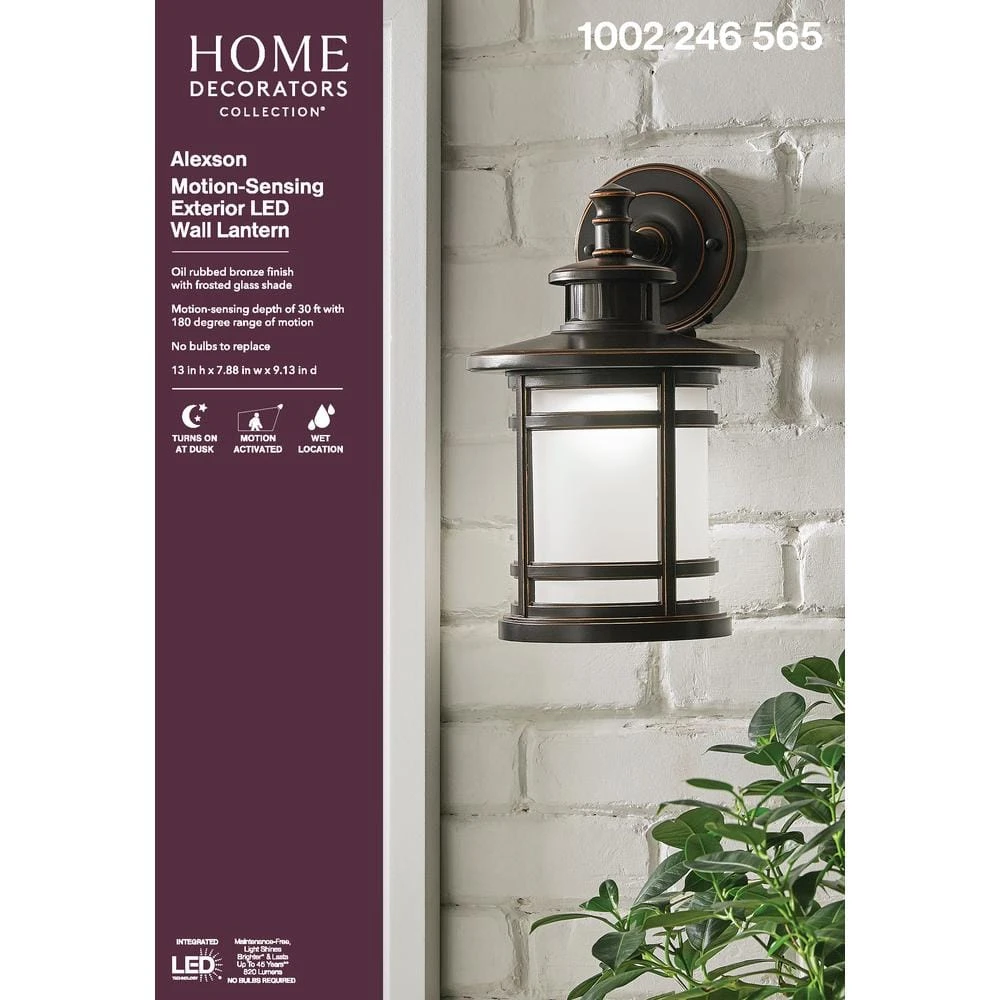 Home Decorators Collection Oil-Rubbed Bronze Motion Sensor Outdoor Integrated LED Wall Lantern Sconce 7 Home Decorators Collection Oil-Rubbed Bronze Motion Sensor Outdoor Integrated LED Wall Lantern Sconce - Image 5
