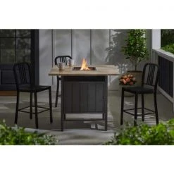 Home Decorators Collection Wenmare 42 in. x 36 in. Counter Height Steel Square Propane Gas Firepit -Flora Home Decorators Soldes brown home decorators collection gas fire pits fhts80315 c3 1000