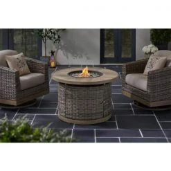 Home Decorators Collection Avondale 39.96 in. x 25 in. Round Steel Propane Gas Brown Fire Pit -Flora Home Decorators Soldes brown home decorators collection gas fire pits fhws80108 77 1000