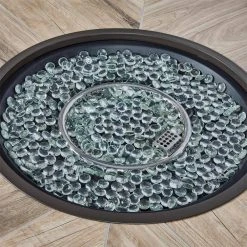 Home Decorators Collection Avondale 39.96 in. x 25 in. Round Steel Propane Gas Brown Fire Pit -Flora Home Decorators Soldes brown home decorators collection gas fire pits fhws80108 c3 1000