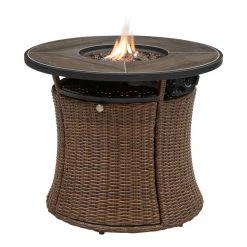 Home Decorators Collection Kettering 29.92 in. x 25 in. Round Steel Propane Gas Brown Fire Pit -Flora Home Decorators Soldes brown home decorators collection gas fire pits fhws80121 40 1000
