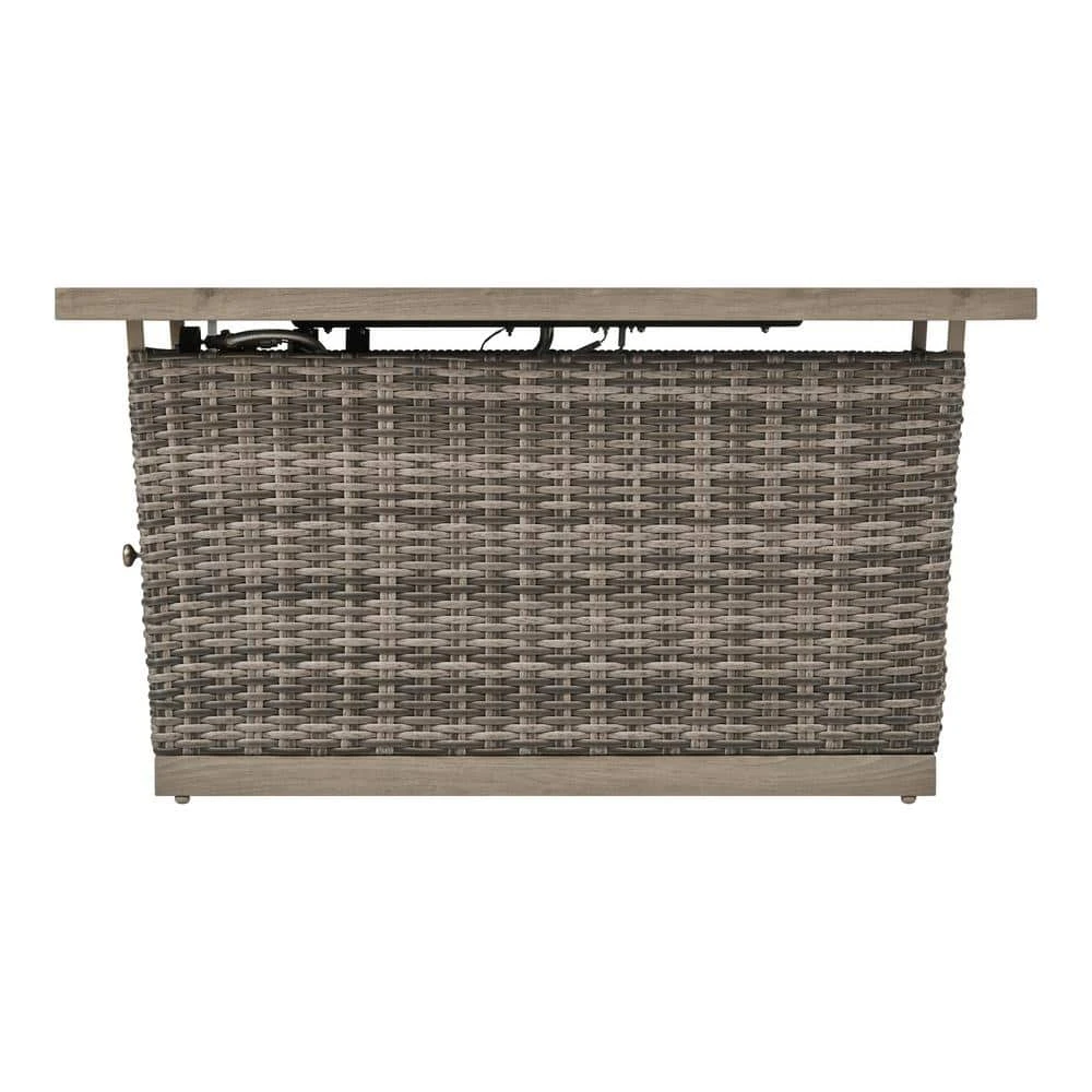 Home Decorators Collection Avondale 25.98 in. x 25 in. Rectangular Steel Propane Gas Brown Fire Pit 5 Home Decorators Collection Avondale 25.98 in. x 25 in. Rectangular Steel Propane Gas Brown Fire Pit - Image 3