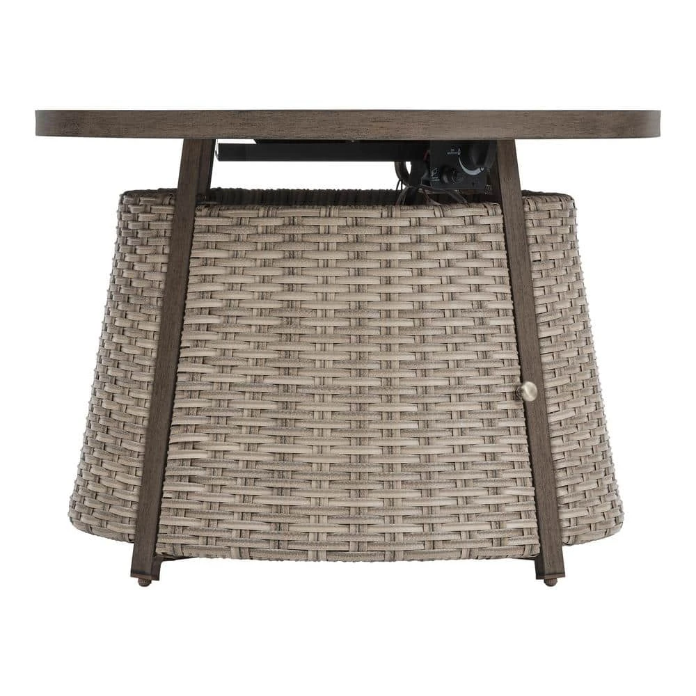 Home Decorators Collection Hayden 36.02 in. x 25 in. Round Steel Propane Gas Brown Fire Pit 6 Home Decorators Collection Hayden 36.02 in. x 25 in. Round Steel Propane Gas Brown Fire Pit - Image 4