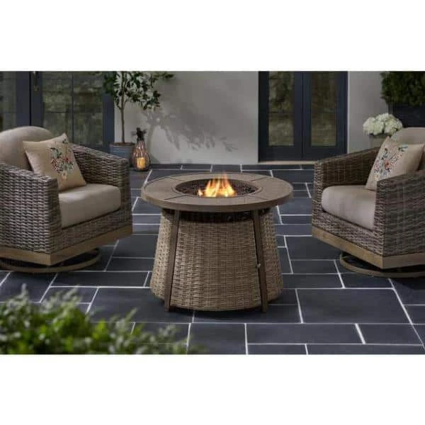Home Decorators Collection Hayden 36.02 in. x 25 in. Round Steel Propane Gas Brown Fire Pit 3 Home Decorators Collection Hayden 36.02 in. x 25 in. Round Steel Propane Gas Brown Fire Pit