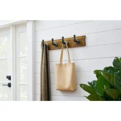 Home Decorators Collection 27 in. Brown Hook Rack with 4 Industrial Pipe Hooks -Flora Home Decorators Soldes brown home decorators collection hooks 64161 31 1000