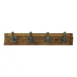 Home Decorators Collection 27 in. Brown Hook Rack with 4 Industrial Pipe Hooks