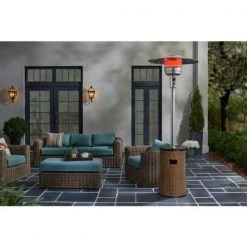 Home Decorators Collection Kettering 48,000 BTU Wicker Propane Gas Patio Heater -Flora Home Decorators Soldes brown home decorators collection patio heaters fhgs80004 31 1000