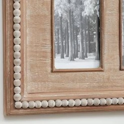 Home Decorators Collection 4" x 6" Natural Beaded Wood 2-Opening Picture Frame -Flora Home Decorators Soldes brown home decorators collection picture frames m180394xxb 1d 1000