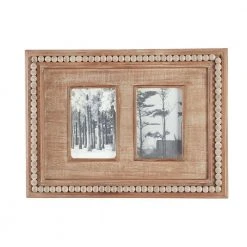 Home Decorators Collection 4" x 6" Natural Beaded Wood 2-Opening Picture Frame