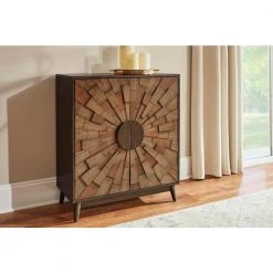 Home Decorators Collection Smoke Brown Wood Accent Cabinet with Dimensional Starburst Pattern (31.5 in. W x 36.63 in. H) -Flora Home Decorators Soldes brown home decorators collection sideboards buffet tables 03297 a0 1000