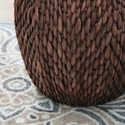 Home Decorators Collection Round Brown Woven Water Hyacinth Decorative Poppy Basket -Flora Home Decorators Soldes brown home decorators collection storage baskets ba1911156 brn 1d 1000