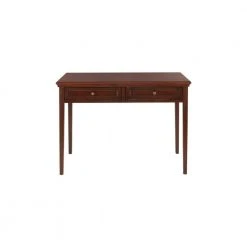 Home Decorators Collection 44 in. Rectangular Brown 2 Drawer Writing Desk with Solid Wood Material