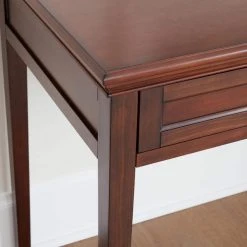 Home Decorators Collection 44 in. Rectangular Brown 2 Drawer Writing Desk with Solid Wood Material -Flora Home Decorators Soldes brown home decorators collection writing desks sk19051a3 sb 66 1000