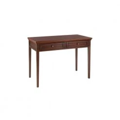 Home Decorators Collection 44 in. Rectangular Brown 2 Drawer Writing Desk with Solid Wood Material -Flora Home Decorators Soldes brown home decorators collection writing desks sk19051a3 sb c3 1000