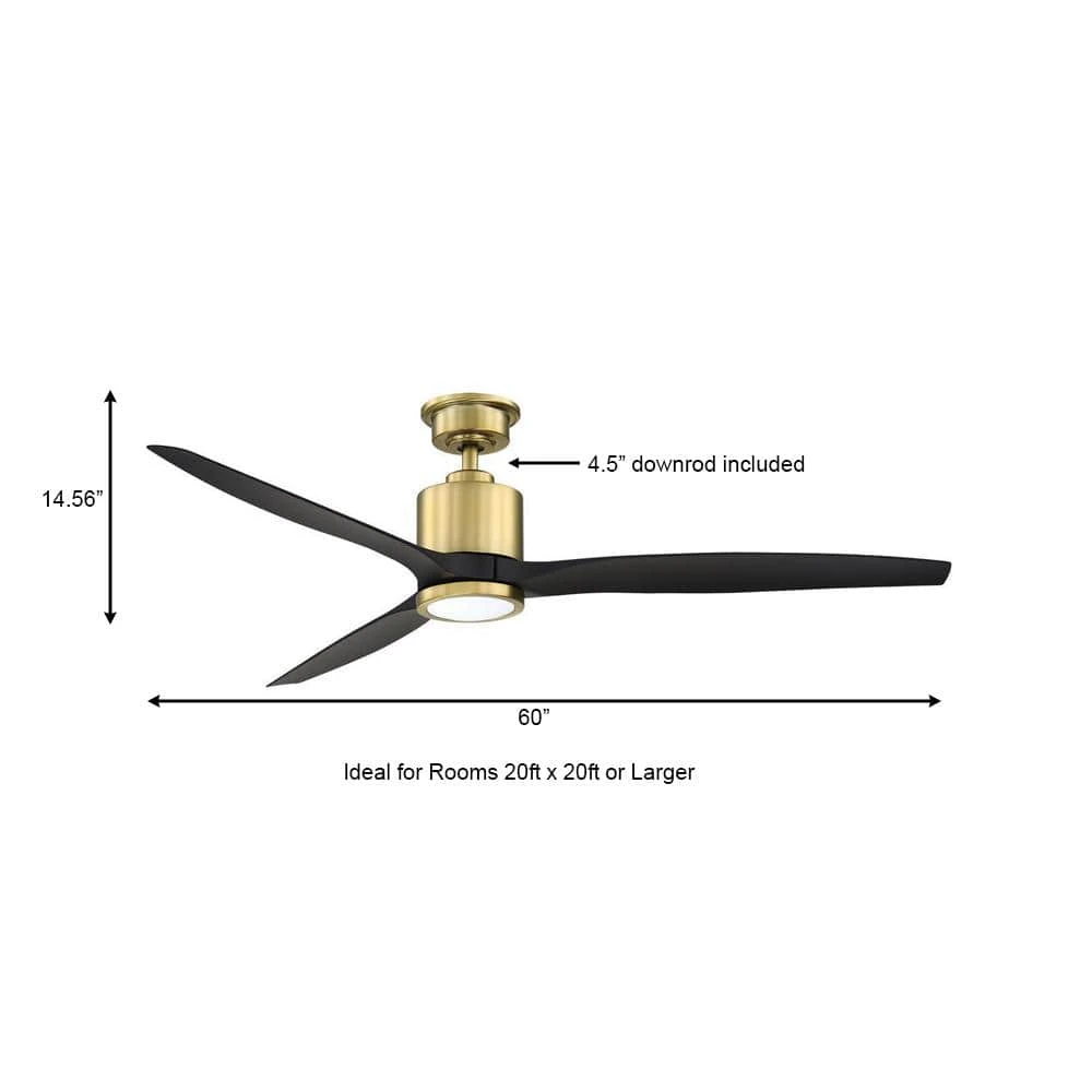 Home Decorators Collection Triplex 60 in. LED Brushed Bronze Ceiling Fan with Light 5 Home Decorators Collection Triplex 60 in. LED Brushed Bronze Ceiling Fan with Light - Image 3
