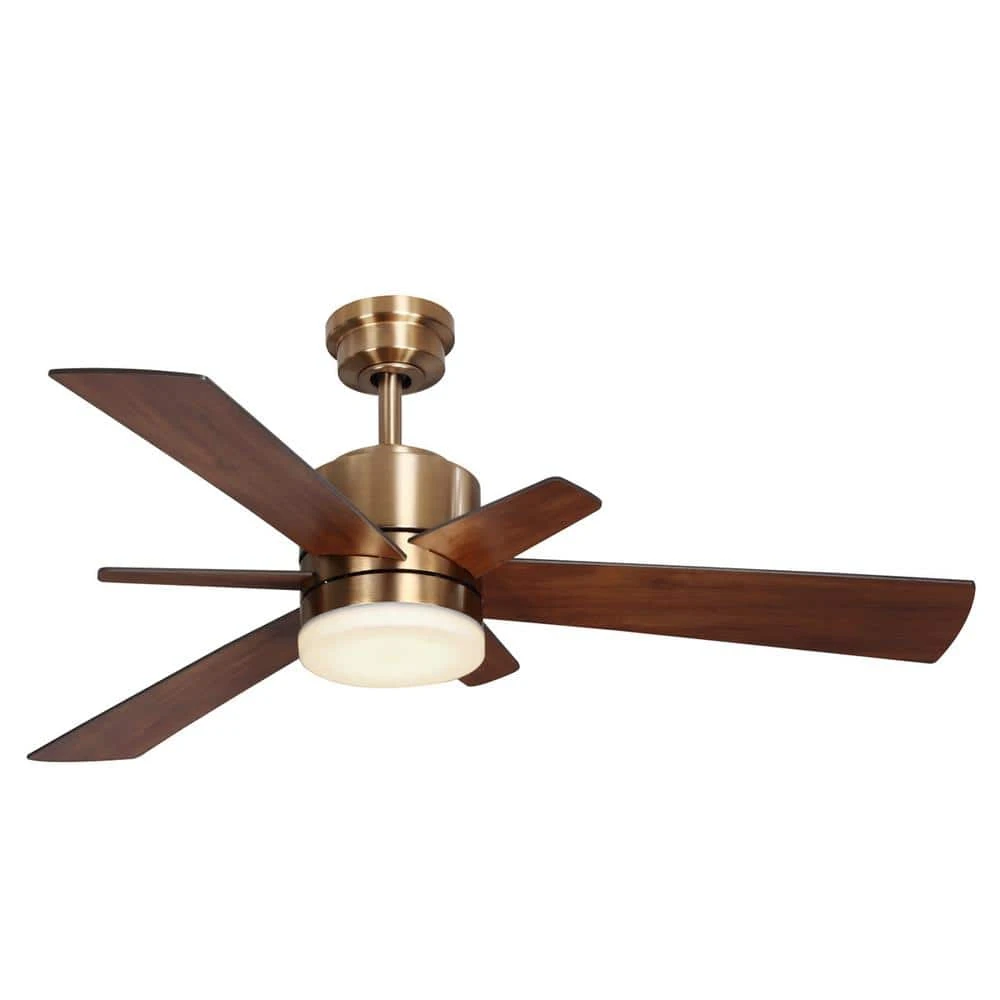 Home Decorators Collection Hexton 52 in. Indoor Integrated LED Brushed Gold Ceiling Fan with Light Kit, Remote Control and 6 Reversible Blades 11 Home Decorators Collection Hexton 52 in. Indoor Integrated LED Brushed Gold Ceiling Fan with Light Kit, Remote Control and 6 Reversible Blades - Image 9