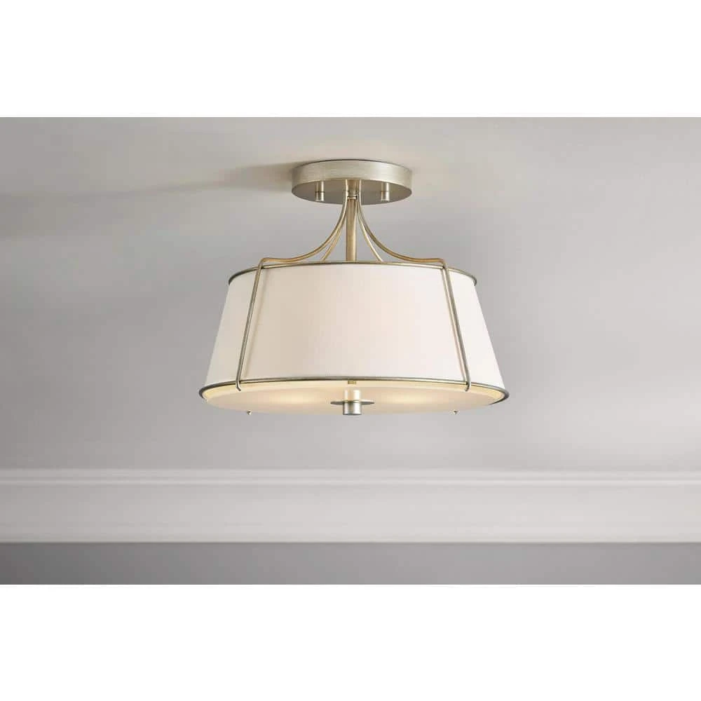 Home Decorators Collection Charleston Park 13 in. 3-Light Brushed Gold Semi-Flush Mount 7 Home Decorators Collection Charleston Park 13 in. 3-Light Brushed Gold Semi-Flush Mount - Image 5