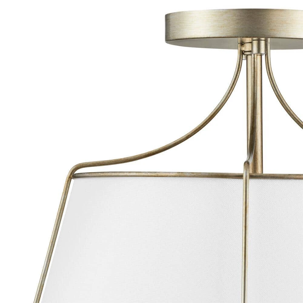 Home Decorators Collection Charleston Park 13 in. 3-Light Brushed Gold Semi-Flush Mount 5 Home Decorators Collection Charleston Park 13 in. 3-Light Brushed Gold Semi-Flush Mount - Image 3