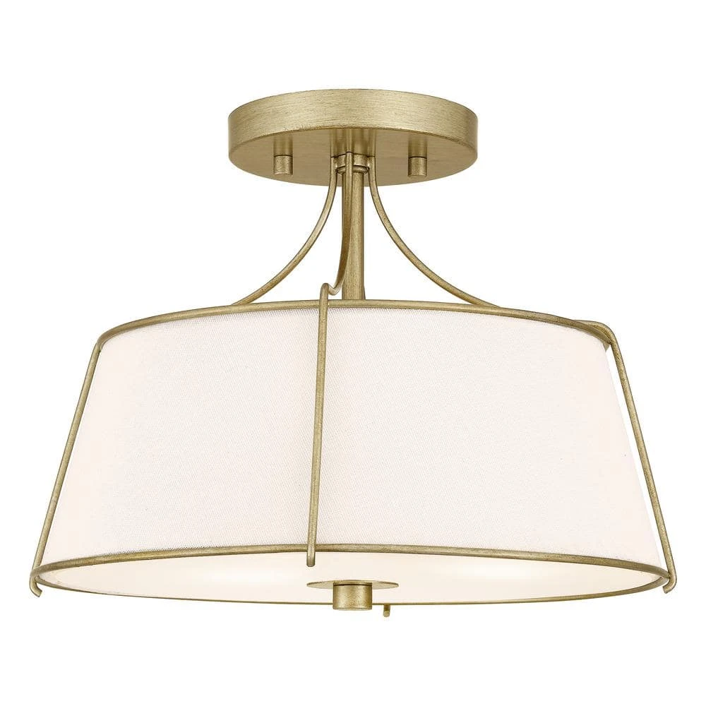 Home Decorators Collection Charleston Park 13 in. 3-Light Brushed Gold Semi-Flush Mount 9 Home Decorators Collection Charleston Park 13 in. 3-Light Brushed Gold Semi-Flush Mount - Image 7
