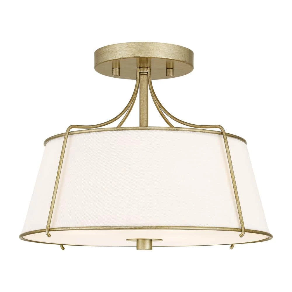 Home Decorators Collection Charleston Park 13 in. 3-Light Brushed Gold Semi-Flush Mount 3 Home Decorators Collection Charleston Park 13 in. 3-Light Brushed Gold Semi-Flush Mount