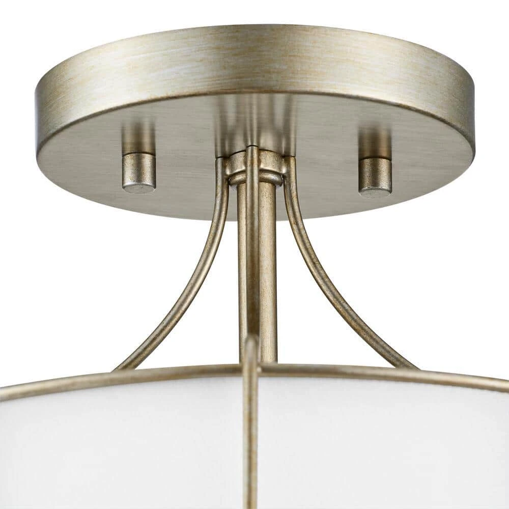 Home Decorators Collection Charleston Park 13 in. 3-Light Brushed Gold Semi-Flush Mount 6 Home Decorators Collection Charleston Park 13 in. 3-Light Brushed Gold Semi-Flush Mount - Image 4