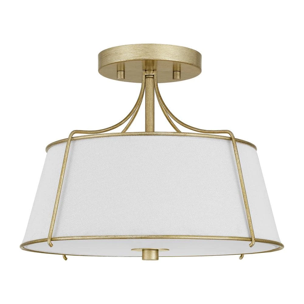 Home Decorators Collection Charleston Park 13 in. 3-Light Brushed Gold Semi-Flush Mount 8 Home Decorators Collection Charleston Park 13 in. 3-Light Brushed Gold Semi-Flush Mount - Image 6