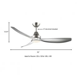 Home Decorators Collection Levanto 52 in. Integrated LED Indoor/Outdoor Brushed Nickel Ceiling Fan with Light Kit -Flora Home Decorators Soldes brushed nickel home decorators collection ceiling fans with lights 34601 77 1000