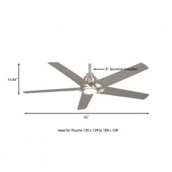 Home Decorators Collection Mickelson 52 in. LED Indoor Brushed Nickel Ceiling Fan with Light -Flora Home Decorators Soldes brushed nickel home decorators collection ceiling fans with lights 34616 a0 1000